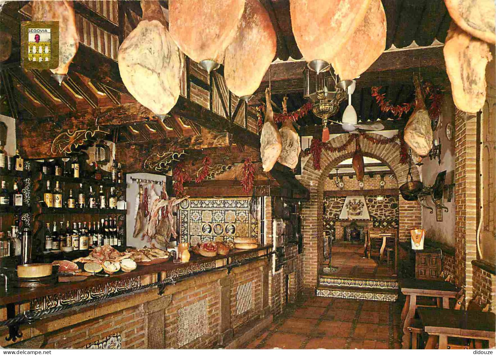 Carte Postale - Espagne - Espana - Castilla y Leon - Segovia - Restaurante Meson Duque - Restaurant - jambons suspendus