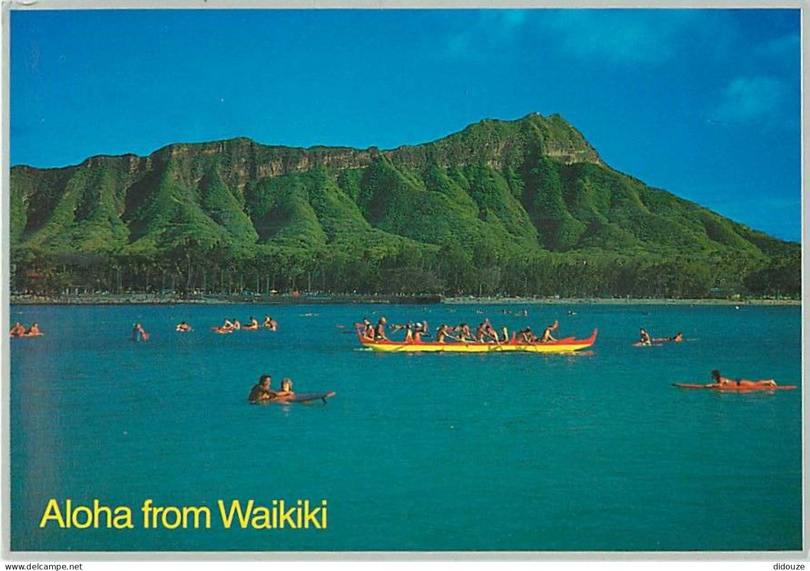 Carte Postale - Etats Unis - Hawaï - Honolulu - Waikiki Beach - Canoeing - Aloha from Waikiki - Etat de Hawaï - Hawaï St