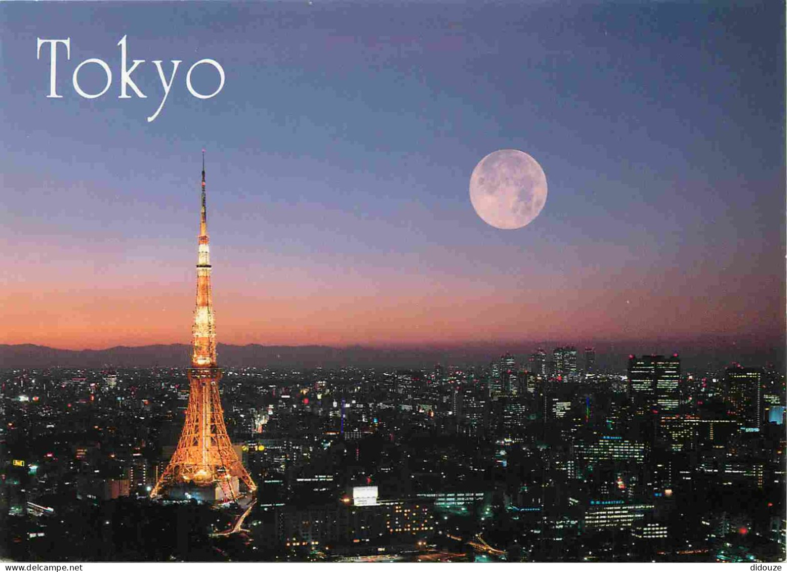 Carte Postale - Japon - Tokyo - A beautiful sunset-view of Tokyo with Tokyo Tower - Lune - Nippon - Japan - CPM - Voir S