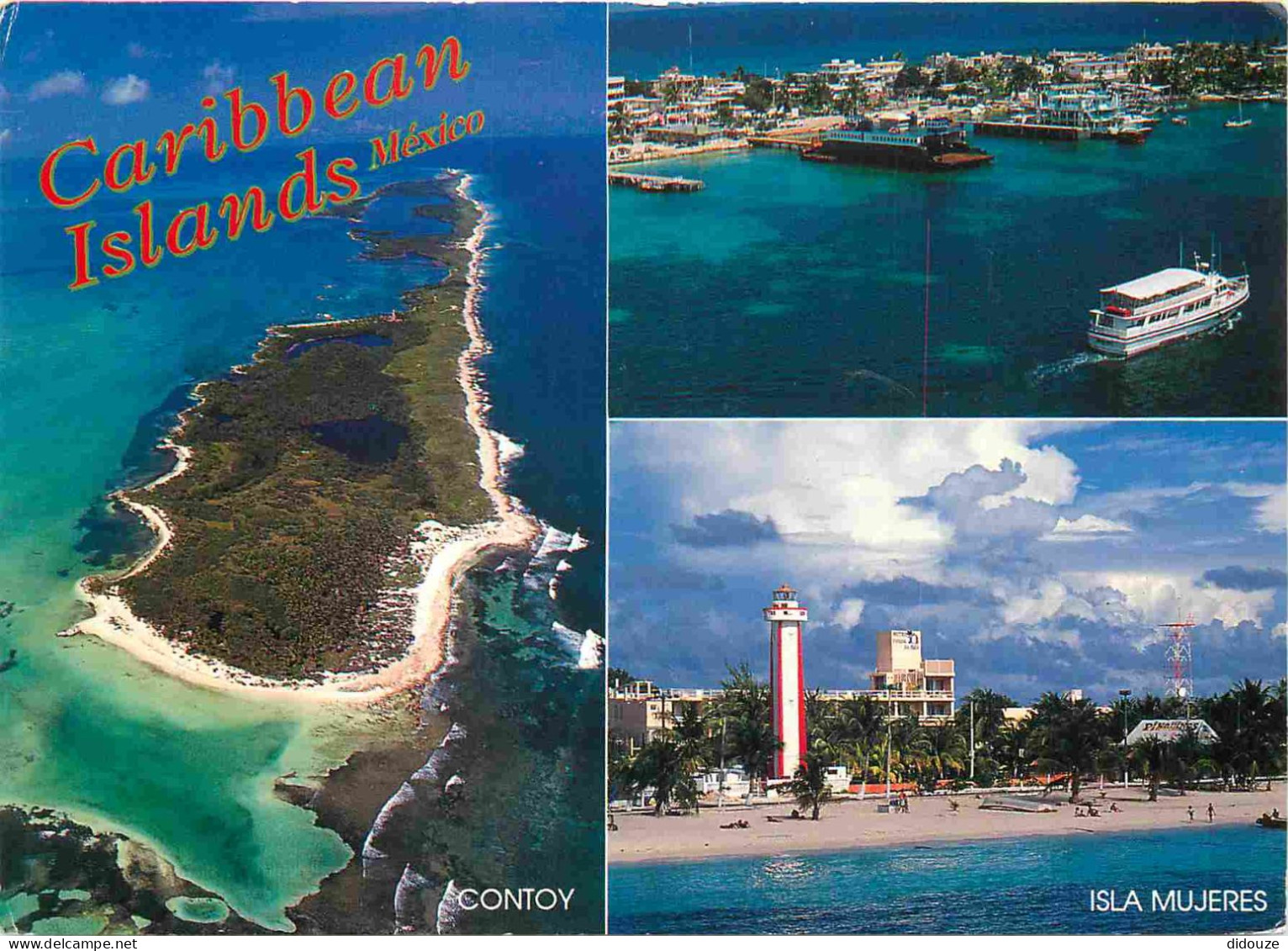 Carte Postale - Mexique - Isla mujeres - Multivues - Caribbean islands méxico contoy isla mujeres greetings from isla mu