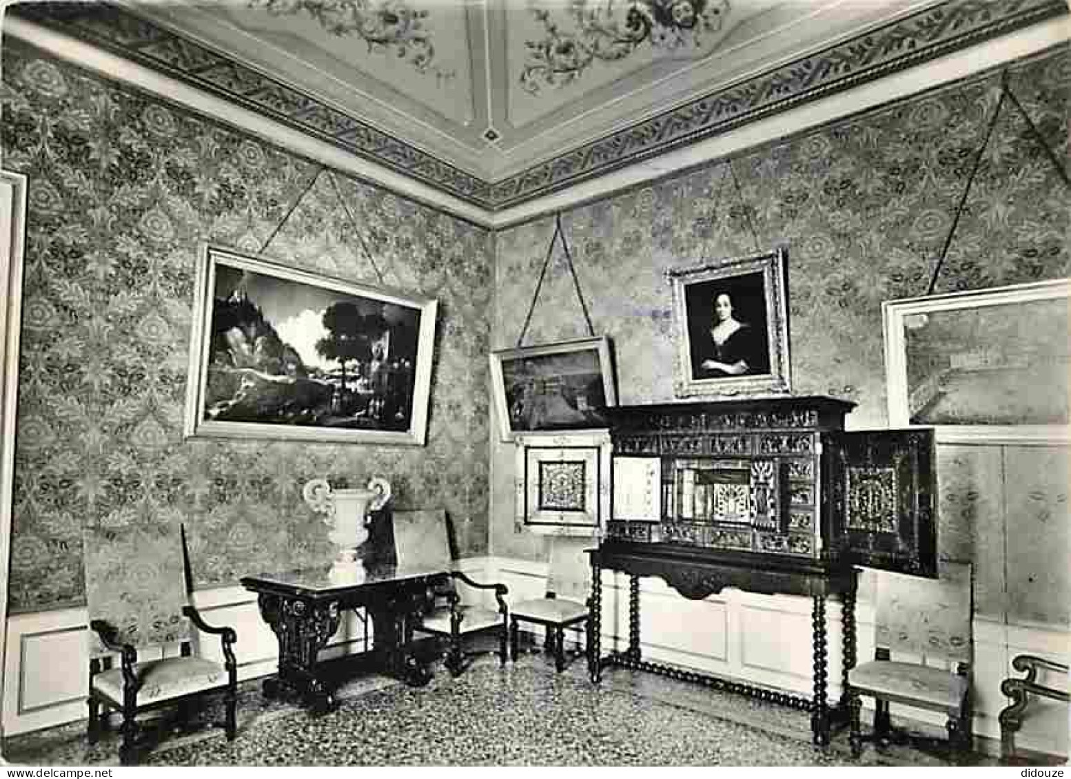 Carte Postale - Monaco - Le Palais Princier - Le Salon des Officiers - Meuble Renaissance en ébène - Tableau Les vendang