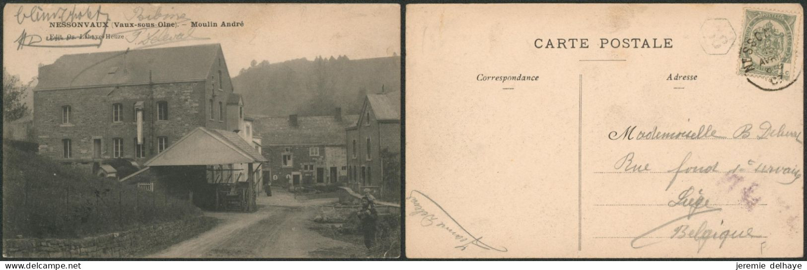 Carte postale - Nessonvaux (vaux-sous-olne) Moulin andré (Edit. OS. Lahaye-Heuze)