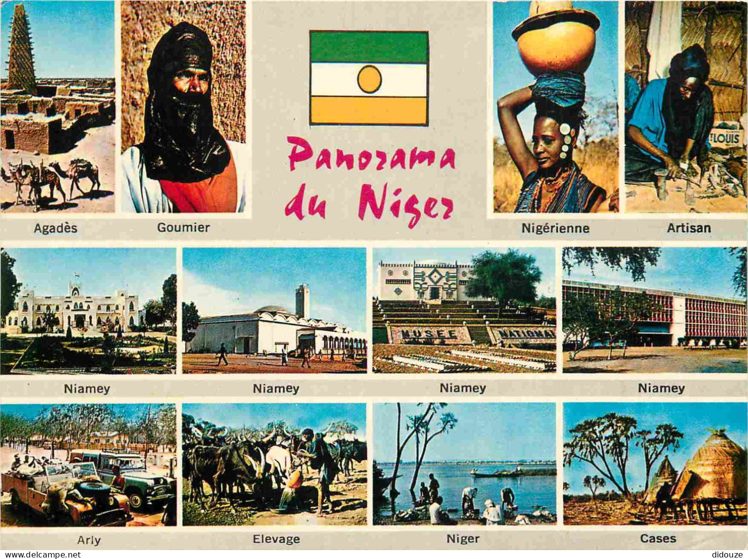 Carte Postale - Niger - Multivues - Panorama du Niger Agadès Goumier Nigérienne Artisan Niamey Musée national Arly Eleva