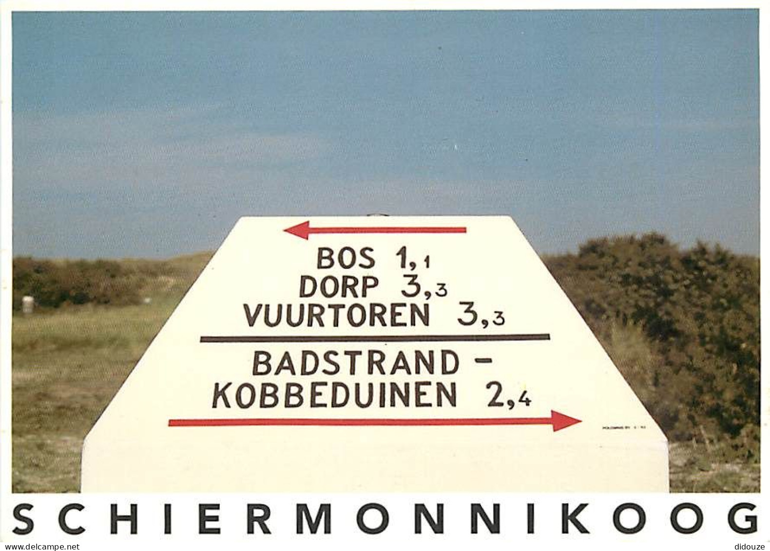 Carte Postale - Pays-Bas - Nederland - Schiermonnikoog - Borne kilométrique - CPM - Voir Scans Recto-Verso - Poscard - C