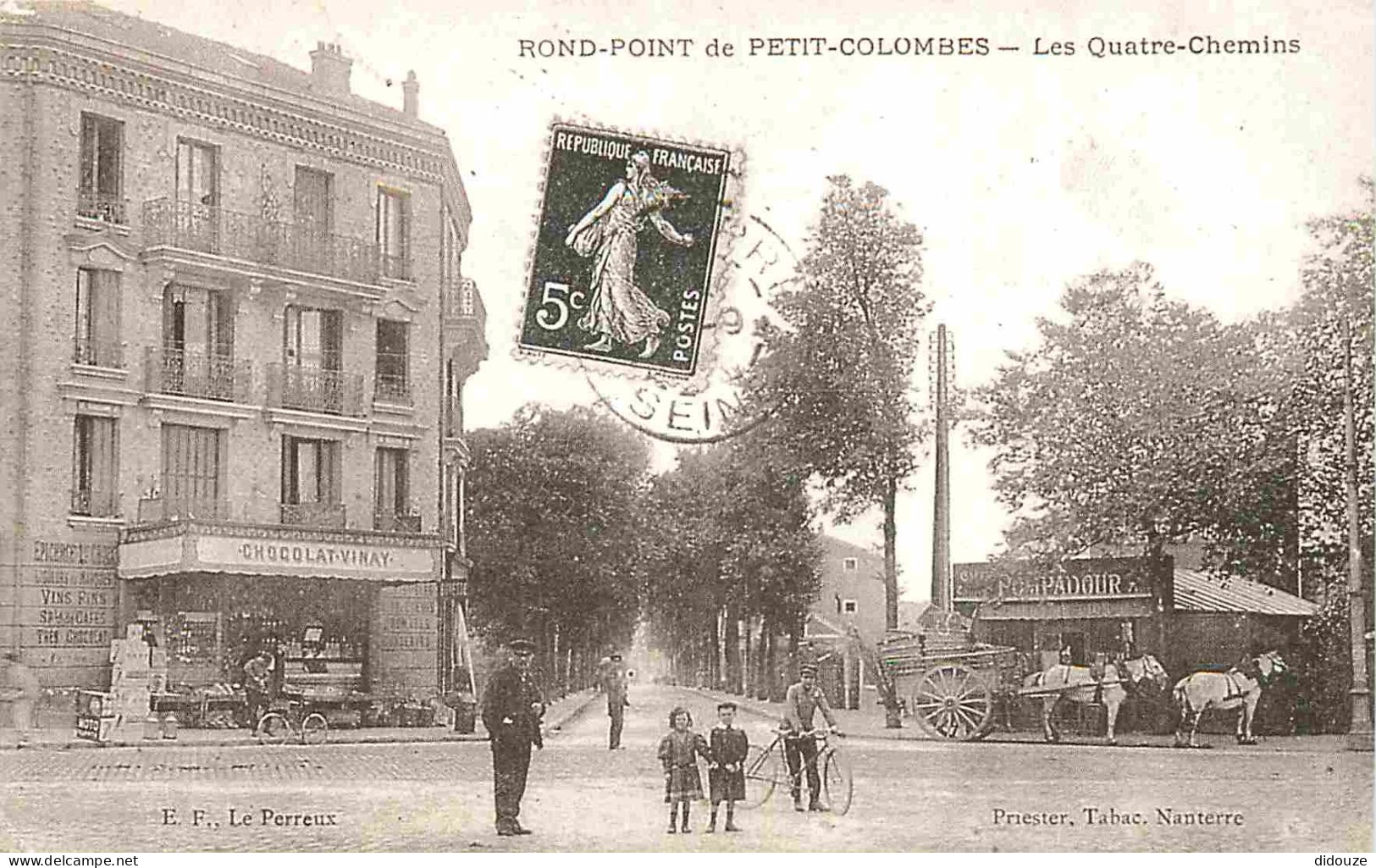 Carte Postale - Reproduction CPA - 92 Petit Colombes - Rond Point de Petit Colombes - Les Quatre Chemins - Carte du Musé