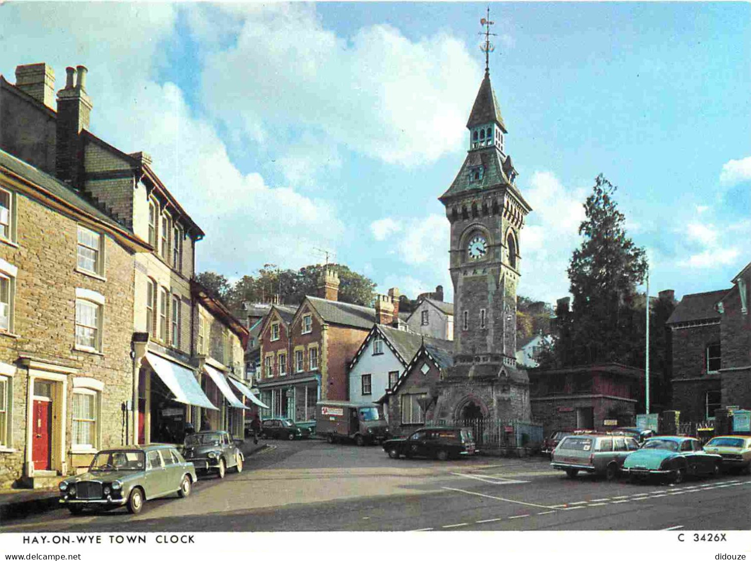 Carte Postale - Royaume-Uni - Pays de Galles - Hay-on-wye - Town clock - Automobiles - Powys - Wales - CPM - Voir Scans