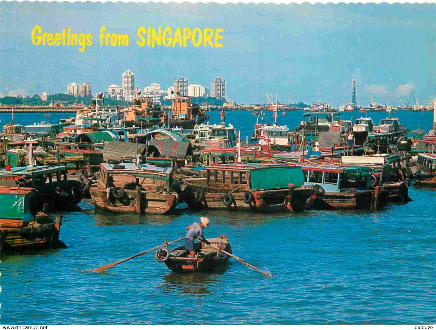 Carte Postale - Singapour - Singapore - Invitingly exotic - waterfront and view of chinese junks - CPM - Voir Scans Rect