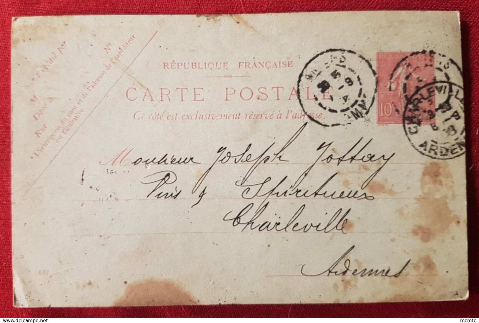 carte postale souple - cachet Bertincourt - Charbons / Antracites