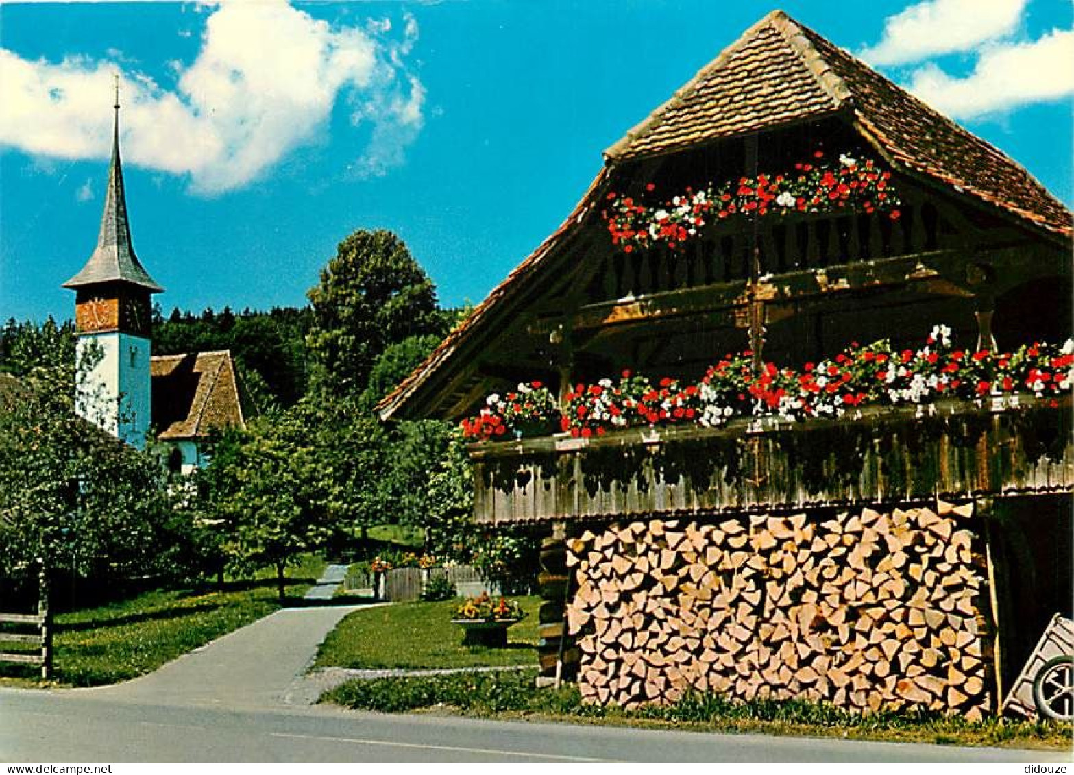 Carte Postale - Suisse - Autre - Paysage Suisse - Chalet Suisse en bois - Fleurs - CPM - Carte Neuve - Voir Scans Recto-
