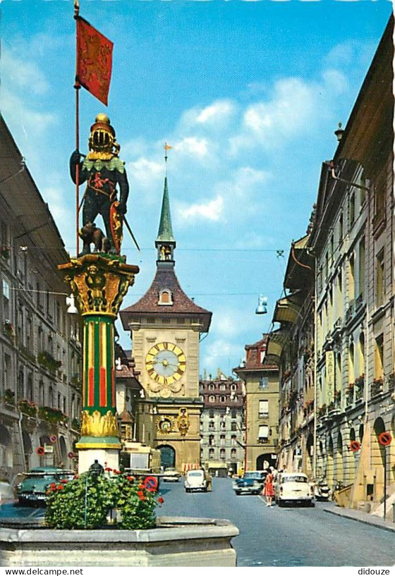 Carte Postale - Suisse - BE Berne - Berne - La Fontaine de Zahringen et la Tour de l'Horloge - Automobiles - CPM - Carte