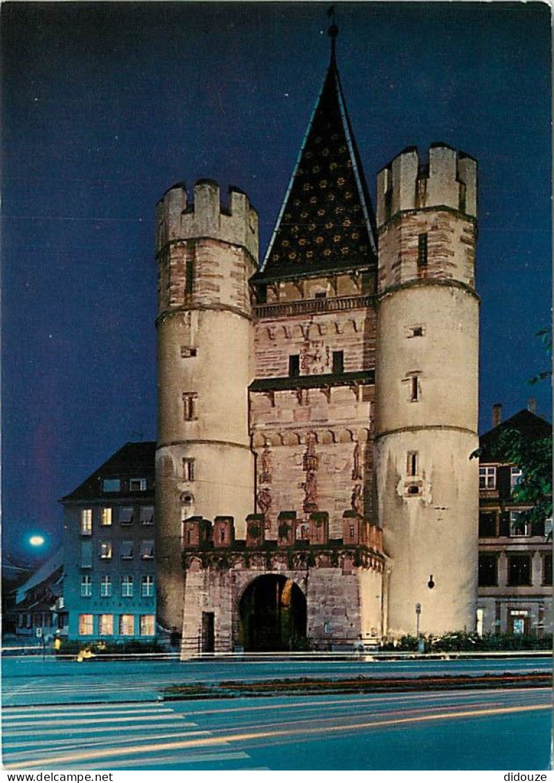 Carte Postale - Suisse - BS Bâle-Ville - Spalentorbeleuchtung - Spalen Gâte illumination - Illumination du Spalentor - V