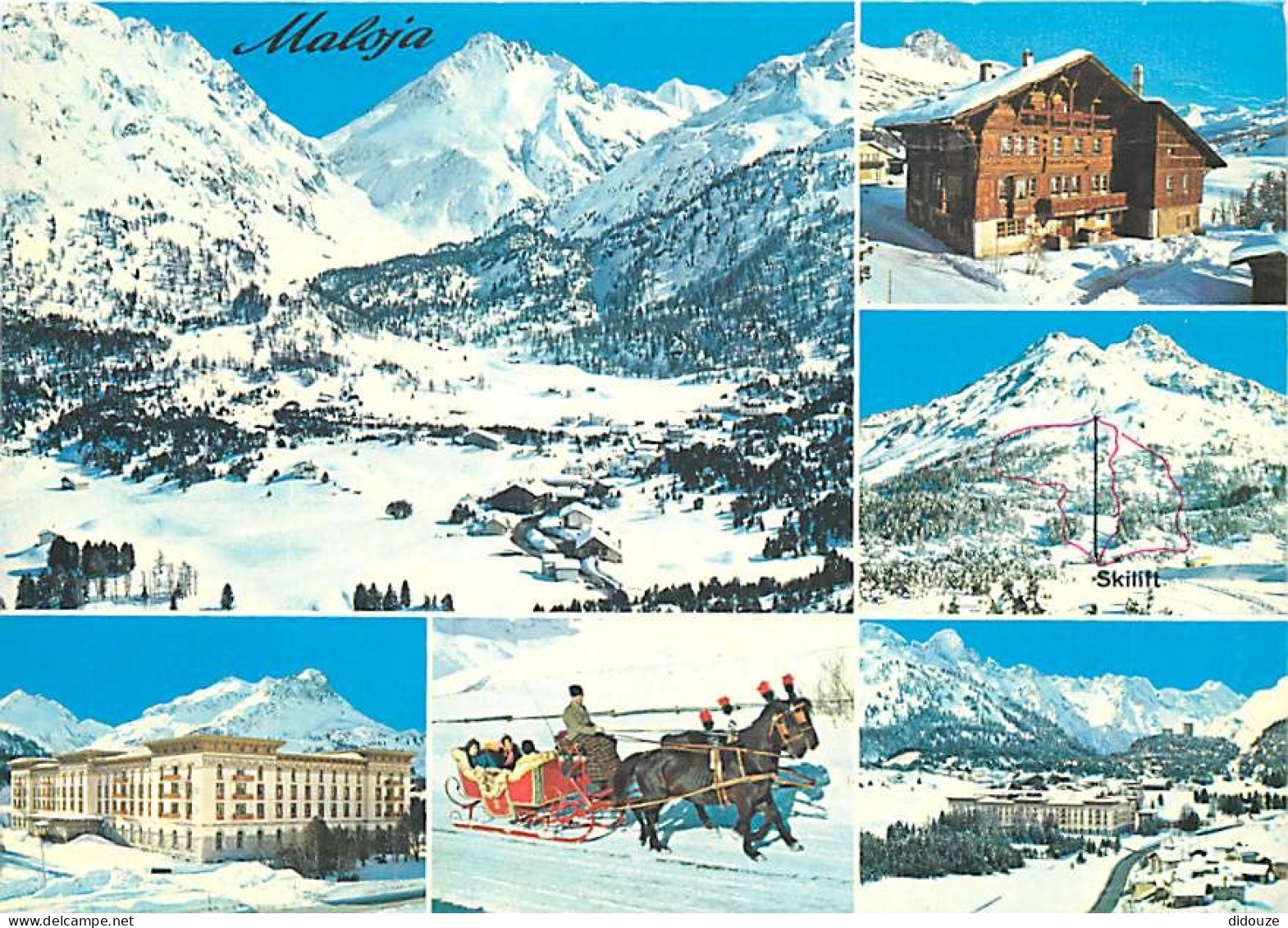 Carte Postale - Suisse - GR Grisons - Maloja - Oberengadin - Multivues - Hiver - Neige - Traineau - CPM - Carte Neuve -