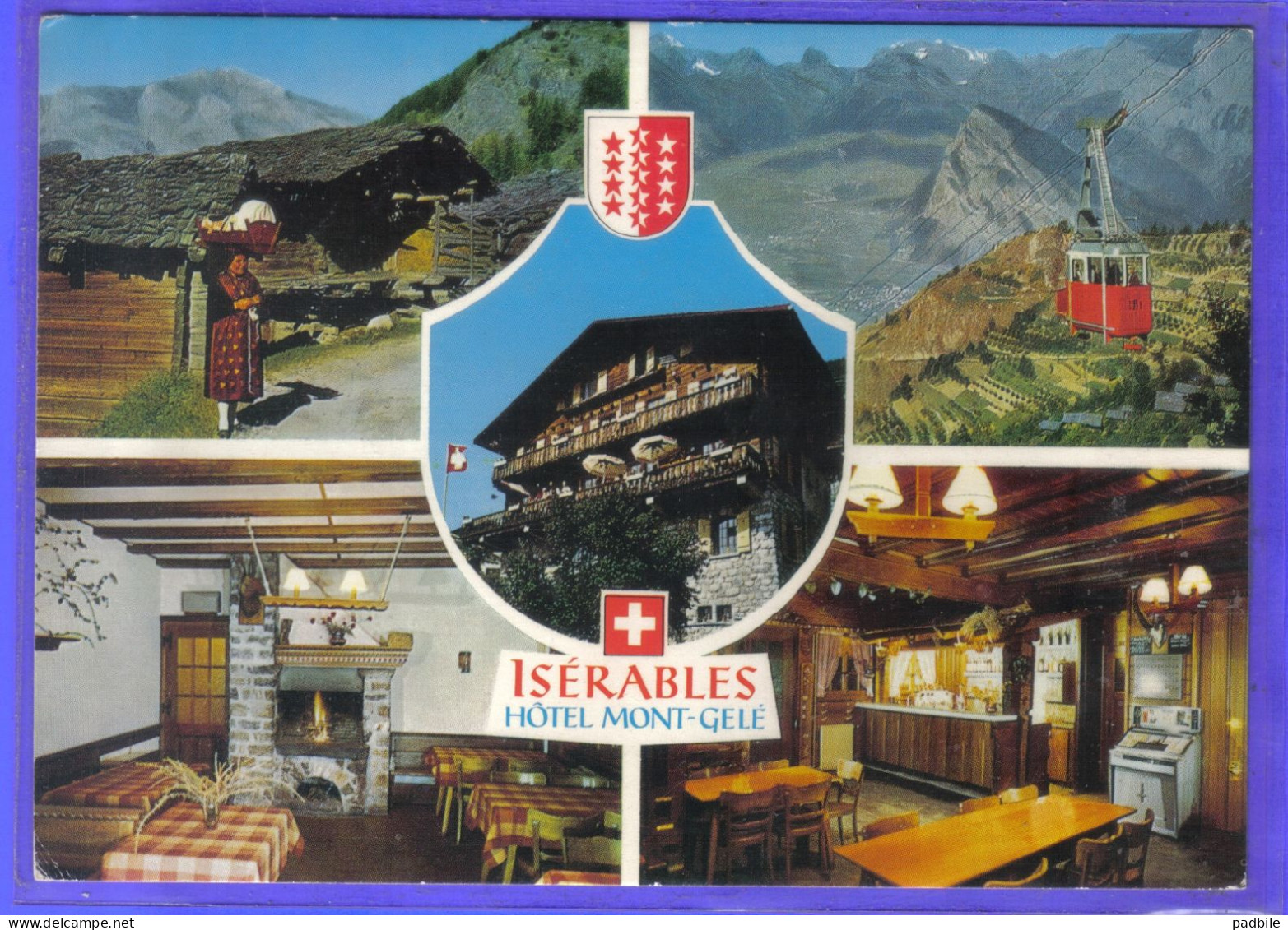 Carte postale Suisse  Isérables  Hôtel  Mont-Gelée  jukebox  très beau plan