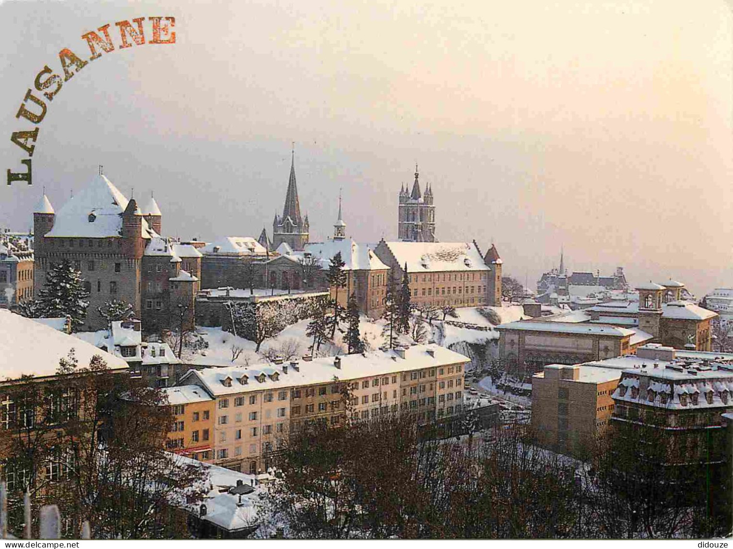 Carte Postale - Suisse - Lausanne - le château et la cathédrale - Hiver Neige - Vaud - CPM - Voir Scans Recto-Verso