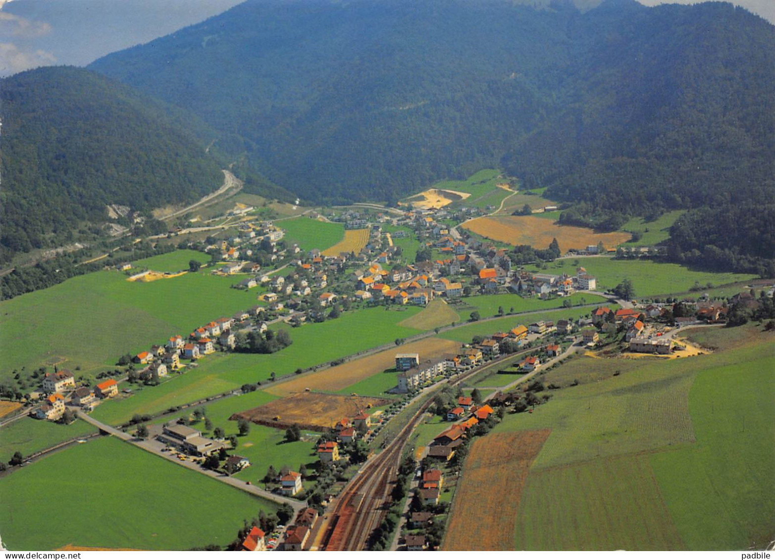 carte postale Suisse Sonceboz-Sombeval très beau plan