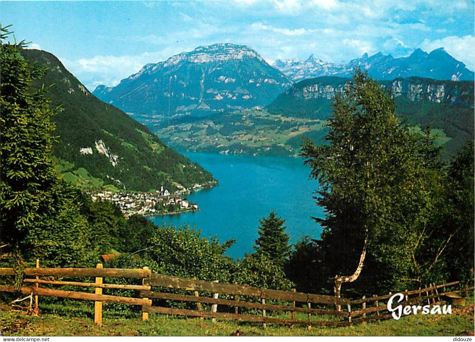 Carte Postale - Suisse - SZ Schwyz - Gersau am Vierwaldstattersee mit Fronalpstock, Kaiserstock und Rophaien - CPM - Car