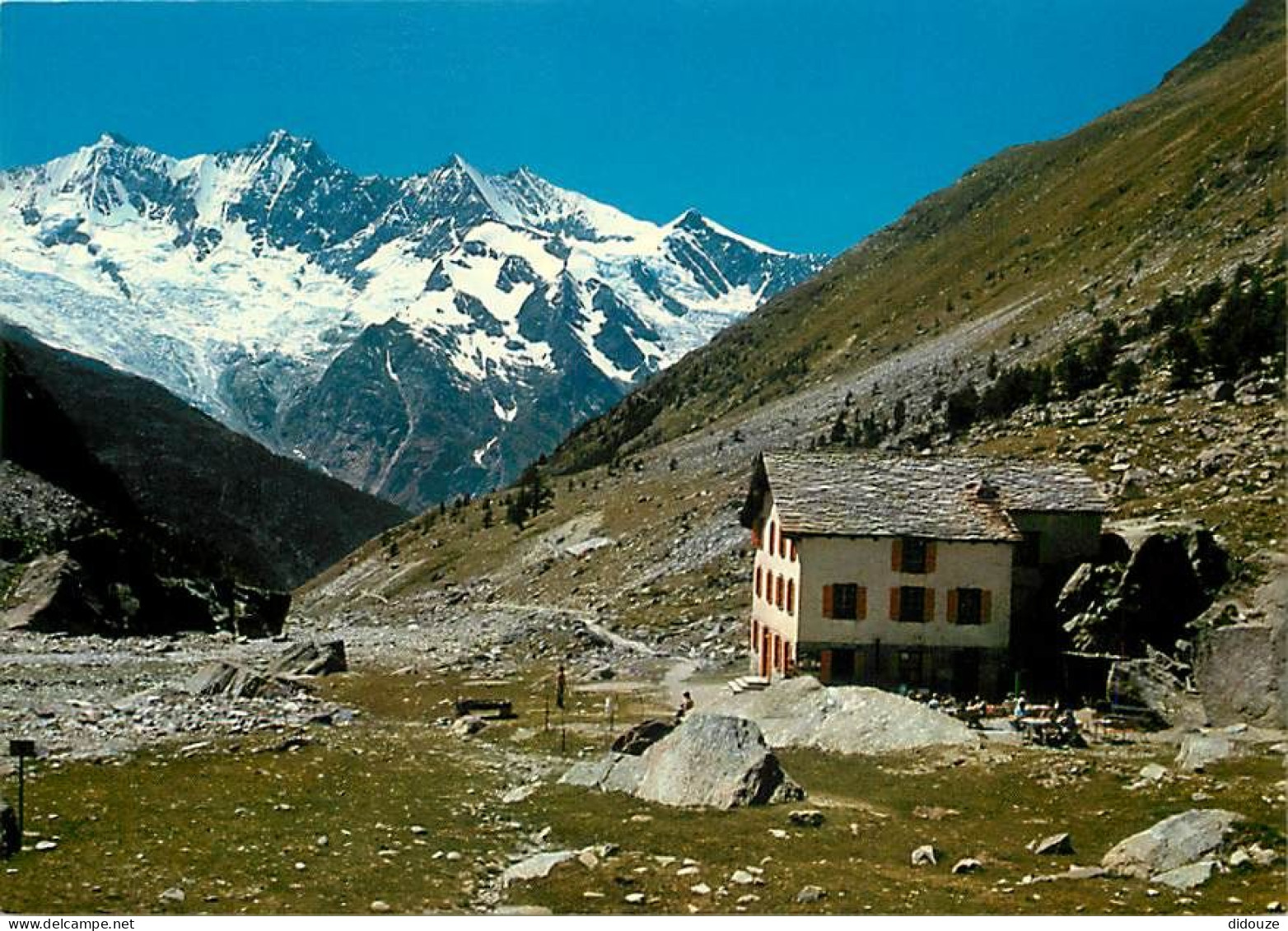 Carte Postale - Suisse - VS Valais - Almagelleralp 2194 m ob SaasAlmagell - Hôtel mit Mischabeigruppe - CPM - Carte Neuv