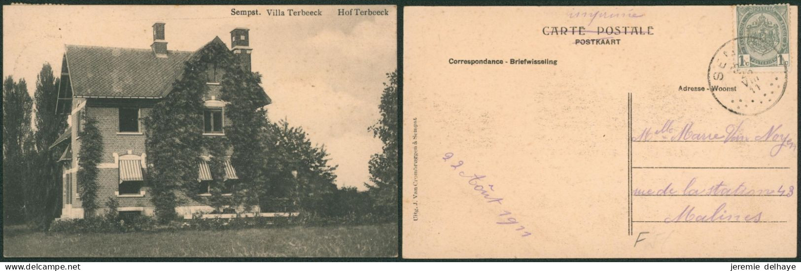 Carte postale - Zemst / Sempst villa terbeeck
