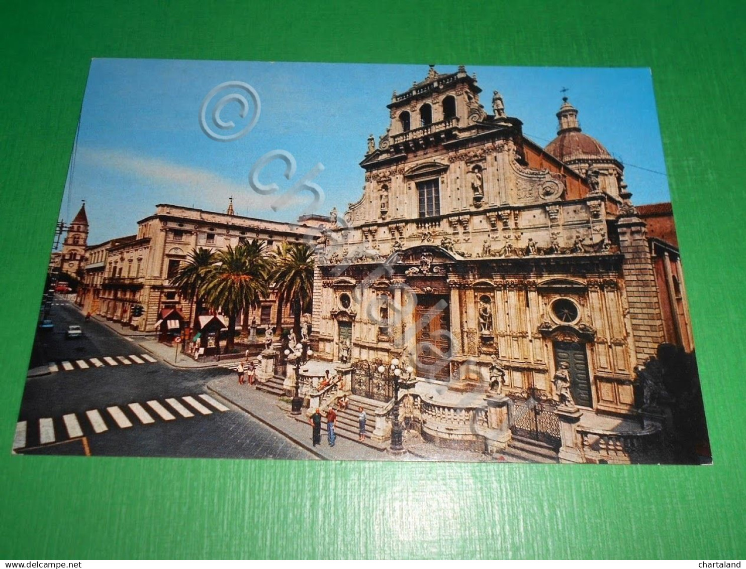 Cartolina Acireale ( Catania ) - Chiesa S. Sebastiano 1970 ca
