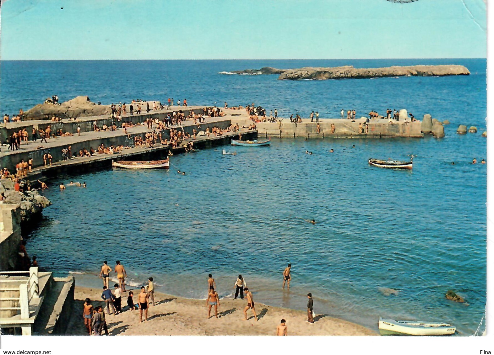 CARTOLINA ALGERIA 1980 - SPIAGGIA DI ALGERI - VIAGGIATA DA ALGERI ALL'ITALIA(TRIESTE)
