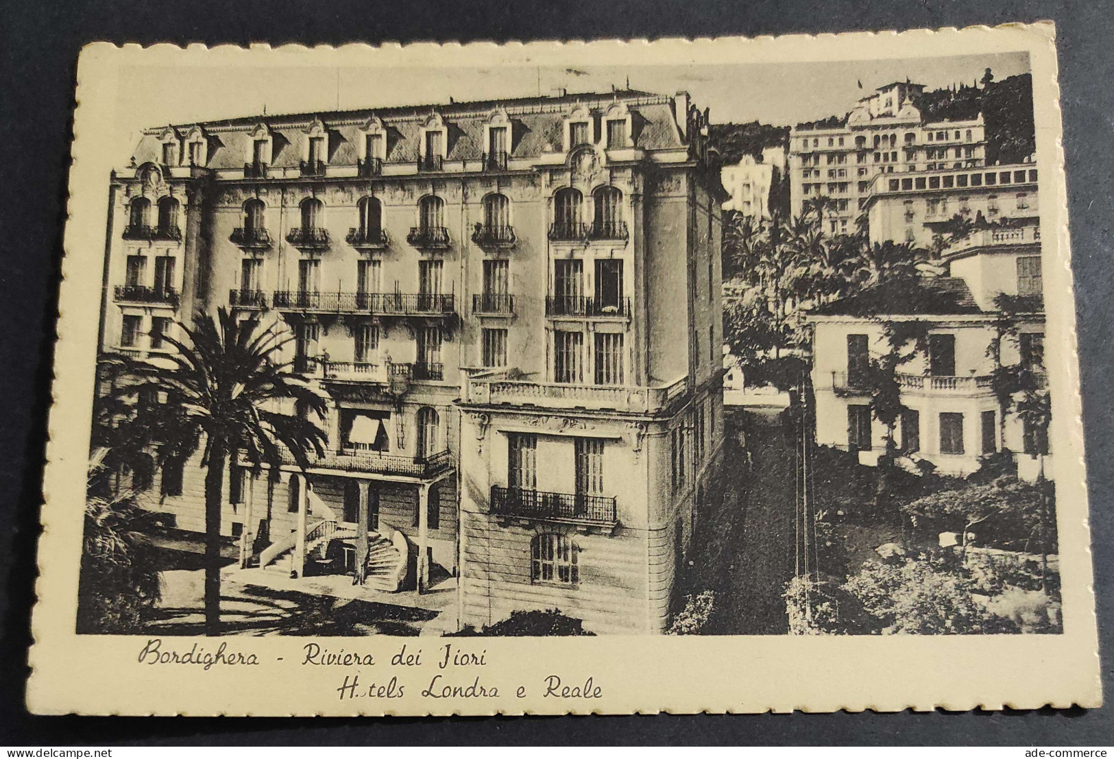 Cartolina Bordighera - Riviera dei Fiori - Hotels Londra e Reale