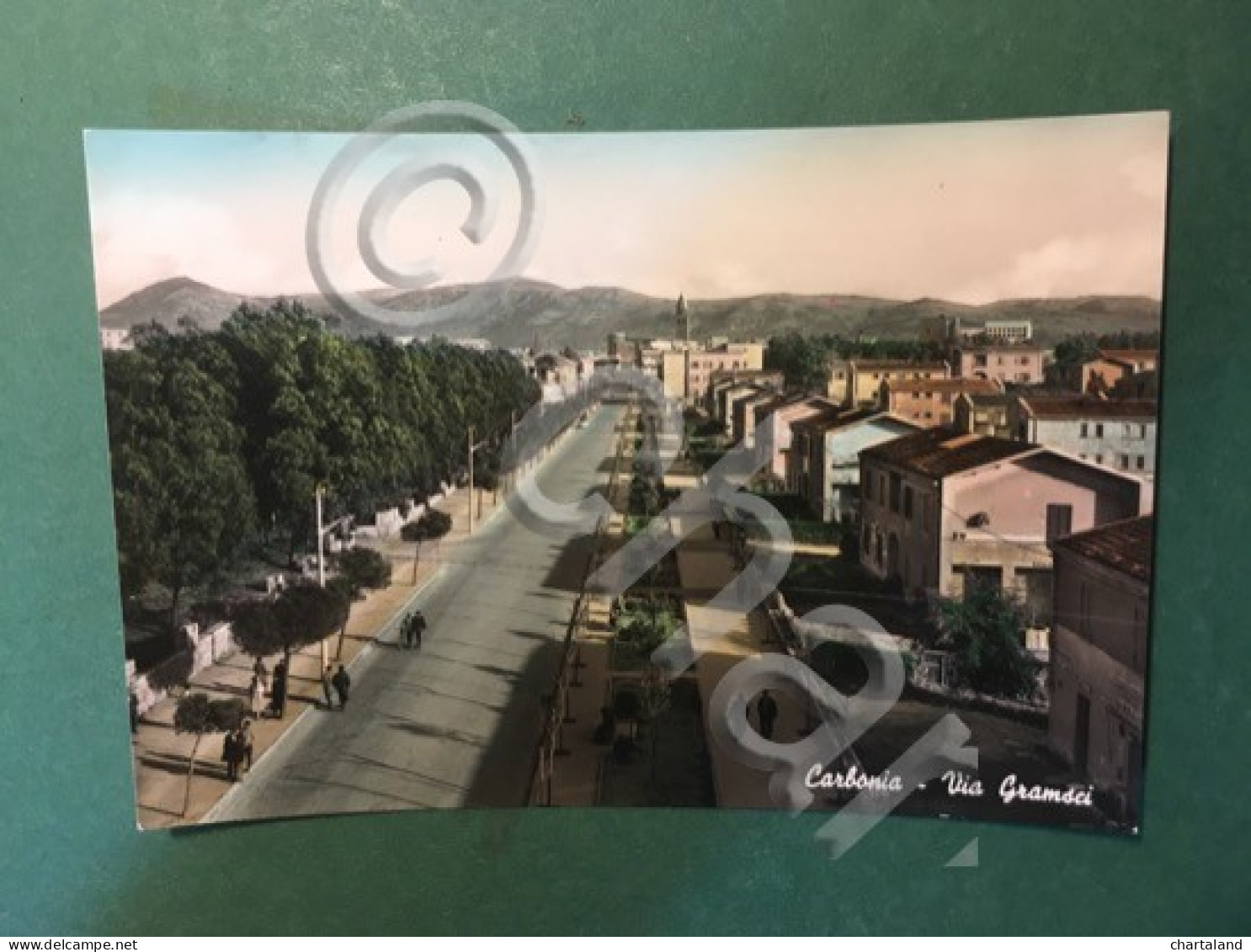 Cartolina Carbonia - Via Gramsci - 1965 ca.