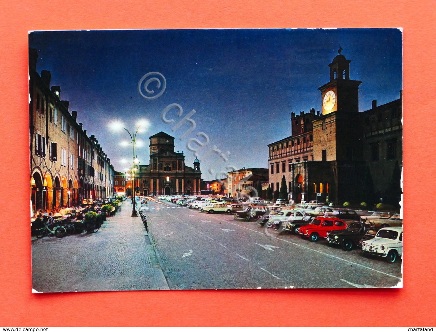 Cartolina Carpi - Piazza Martiri - Notturno - 1965
