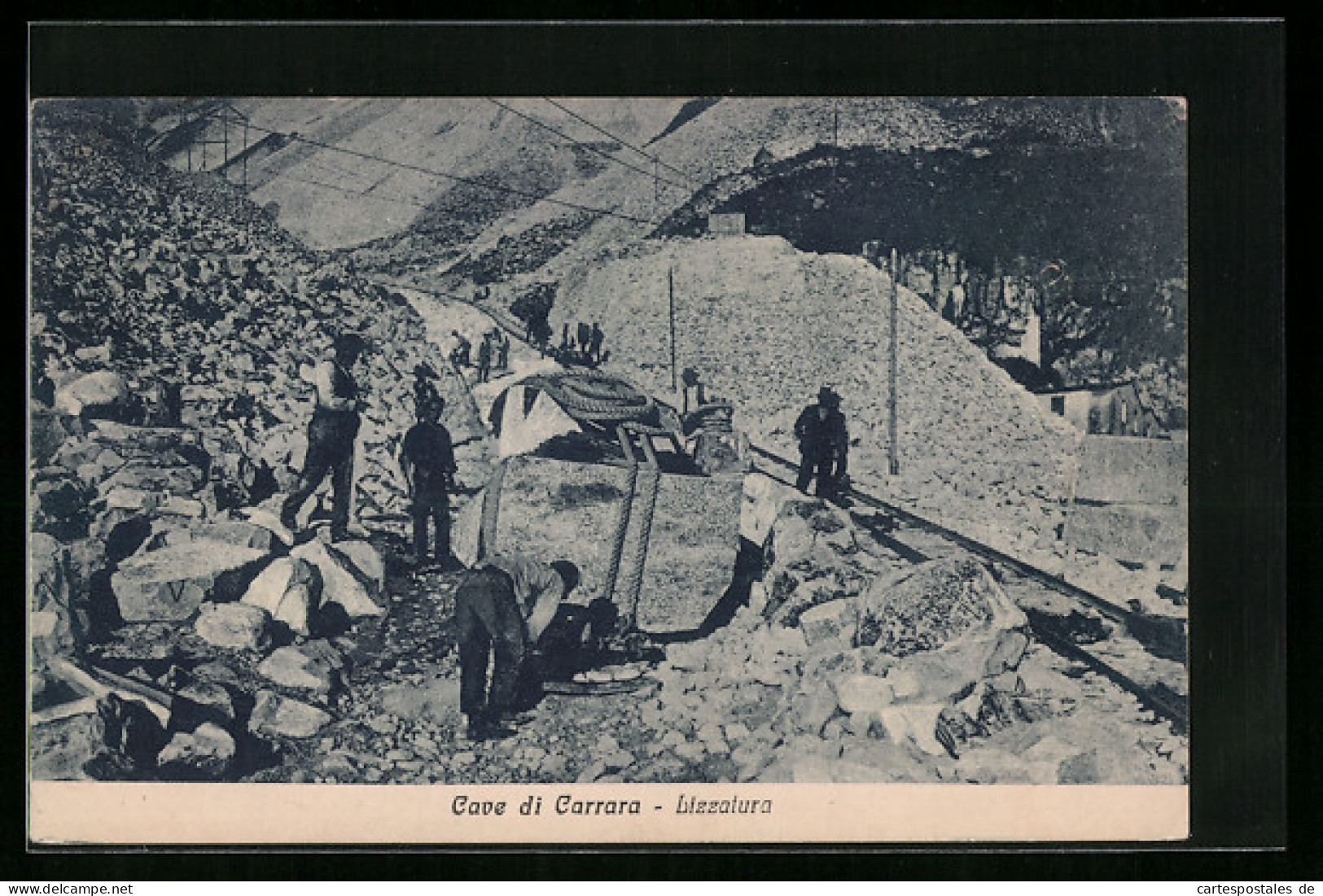 Cartolina Carrara, Cave di Carrara, Lizzatura
