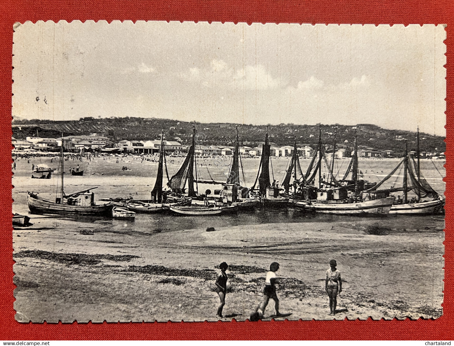 Cartolina - Civitanova Marche ( Macerata ) - Spiaggia - 1959