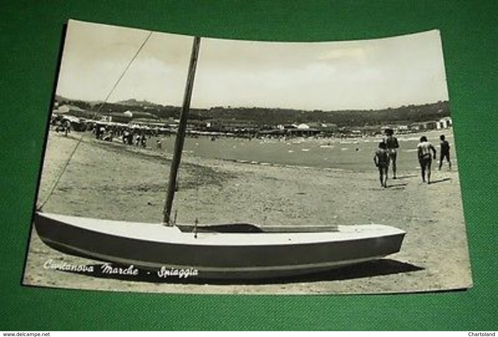 Cartolina Civitanova Marche - Spiaggia 1956