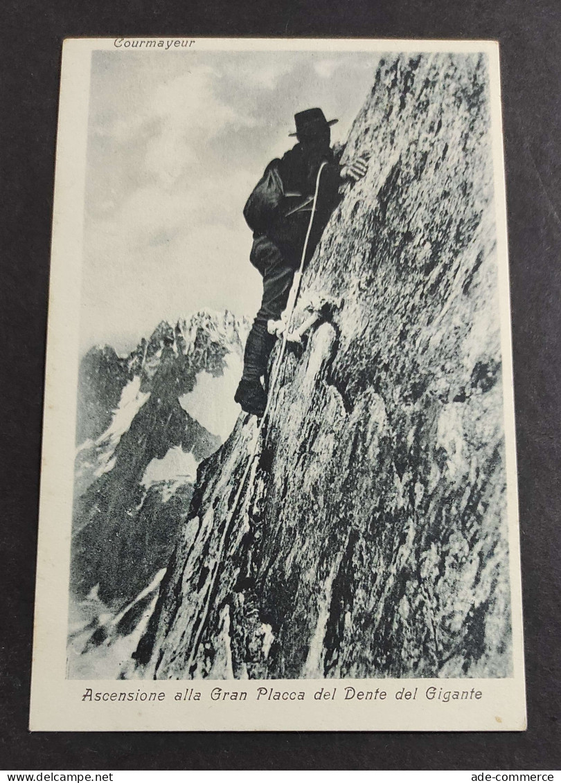 Cartolina Courmayeur - Ascensione alla Gran Placca del dente del Gigante