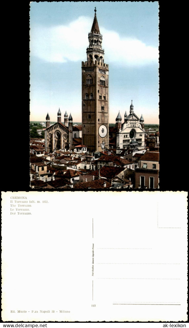 Cartolina Cremona Der Torrazzo in Cremona 1955