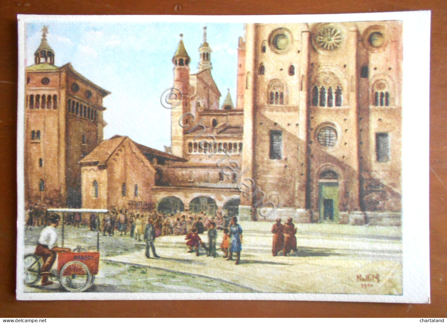 Cartolina Cremona - Duomo di Cremona lato sud - Piazza M. Zaccaria - 1960 ca.