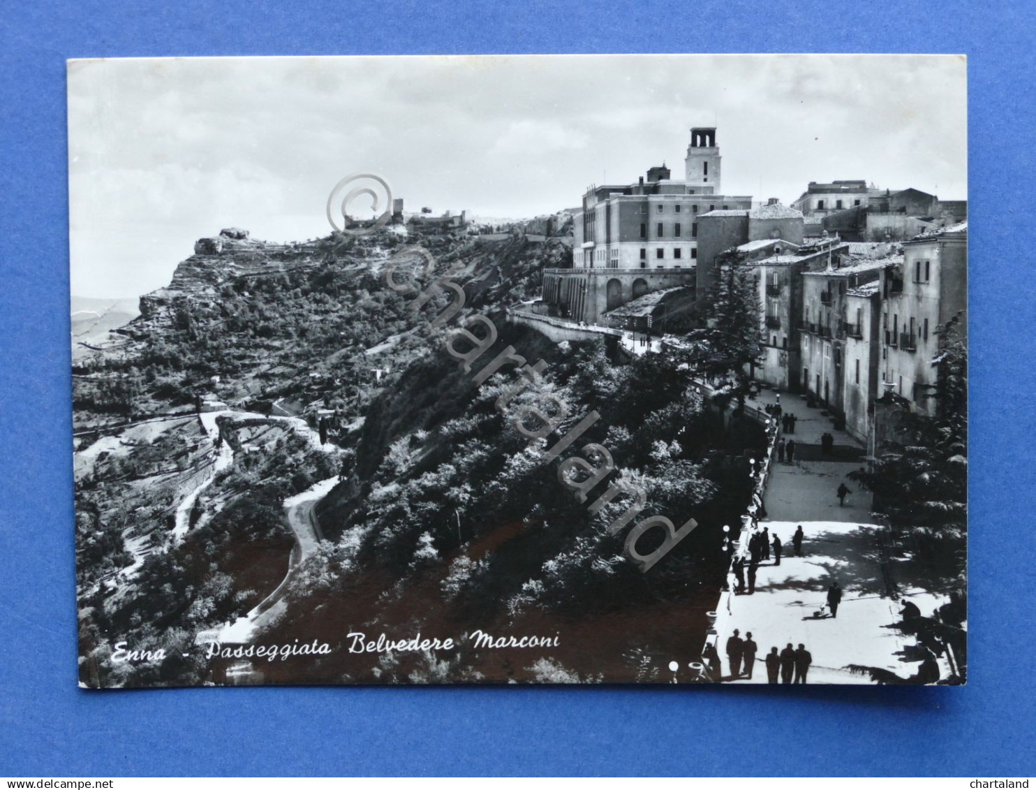 Cartolina Enna - Passeggiata Belvedere Marconi  - 1955