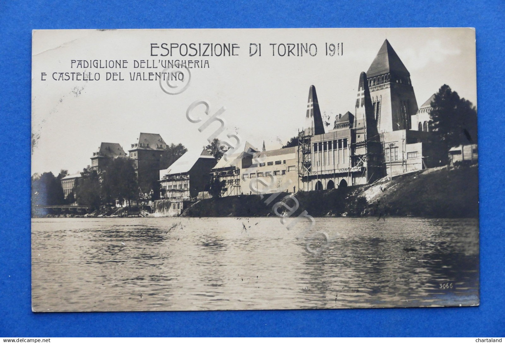 Cartolina Esposizione Torino 1911 - Padiglione Ungheria e Castello del Valentino