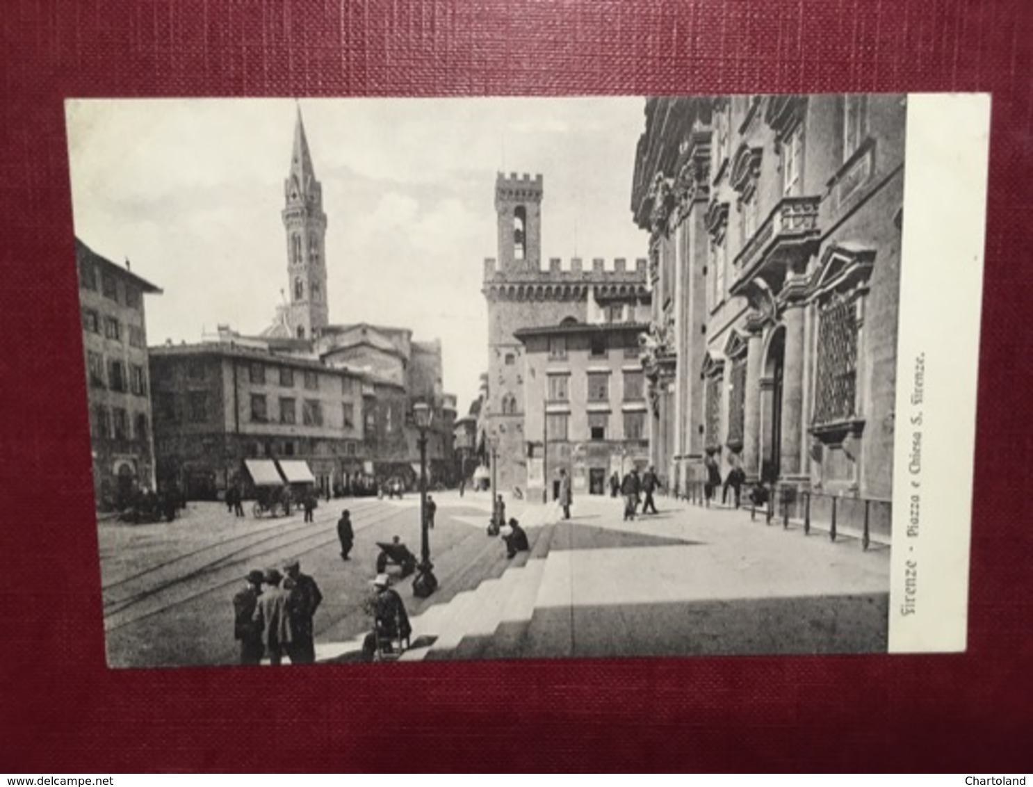 Cartolina Firenze - Piazza e Chiesa S. Firenze - 1930 ca.