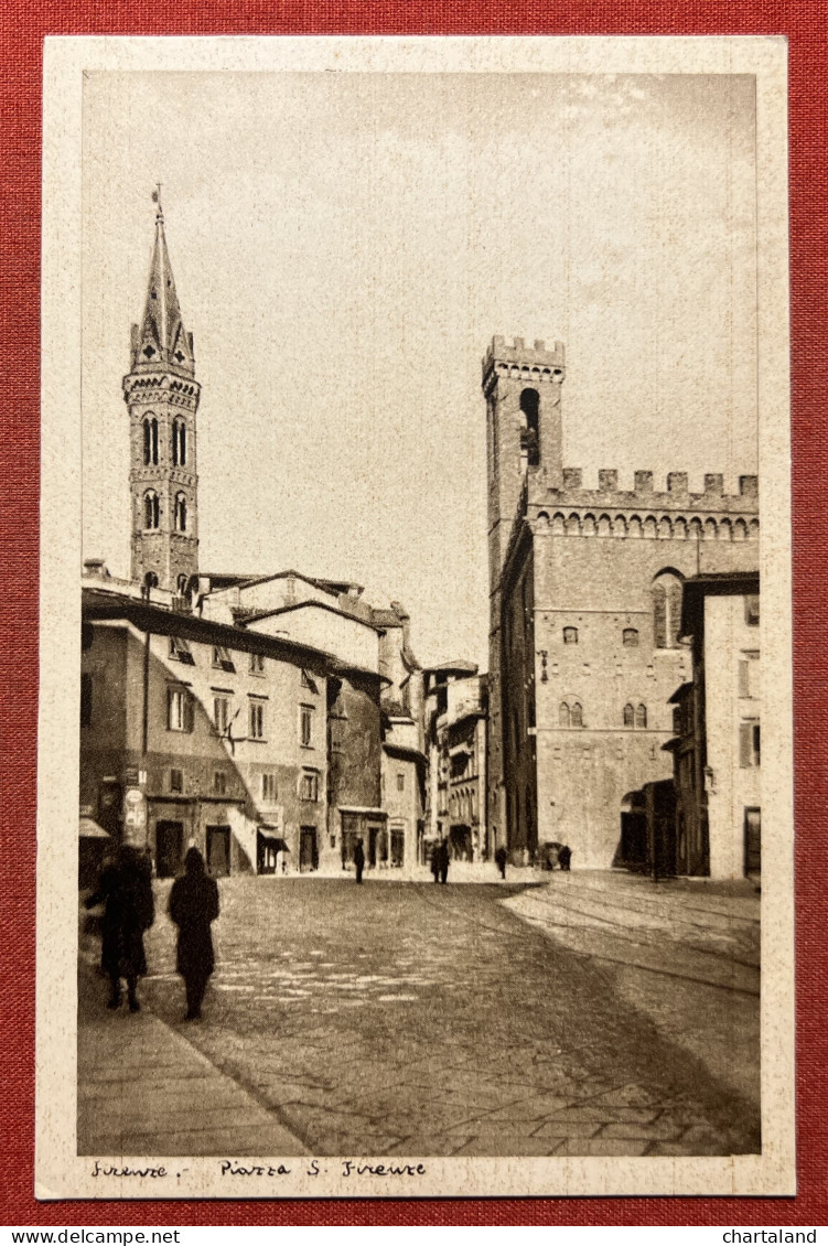 Cartolina - Firenze - Piazza S. Firenze - 1920 ca.