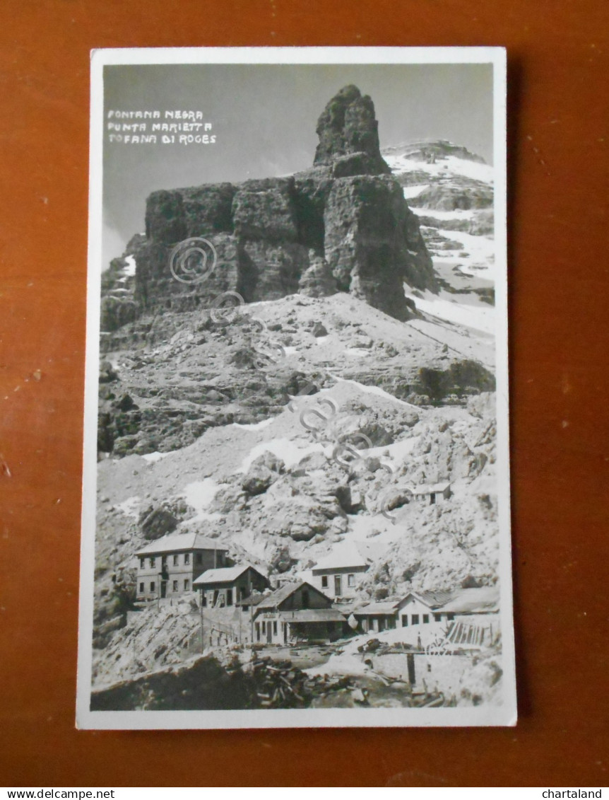 Cartolina Fontana Negra - Punta Marietta - Tofana di Roges (Veneto) - 1933 ca.