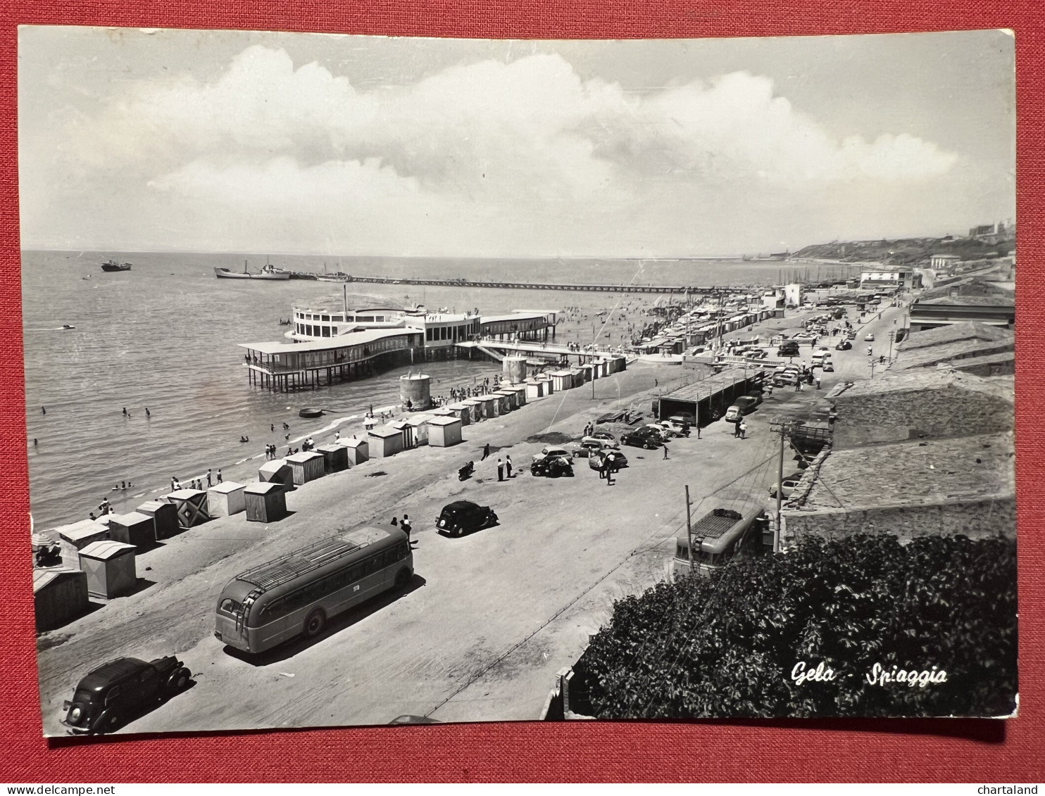 Cartolina - Gela ( Caltanissetta ) - Spiaggia - 1959