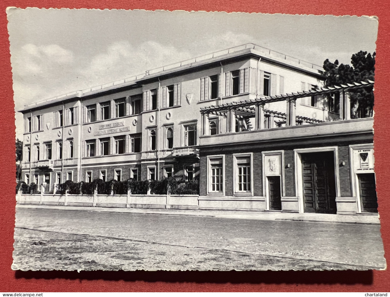 Cartolina - Gruppo Edison - Colonia Ettore Motta - Marina di Massa - 1954