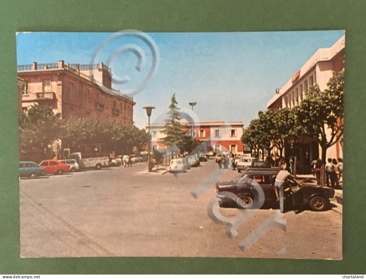 Cartolina Macomer - Piazzale 2 Stazioni - 1977