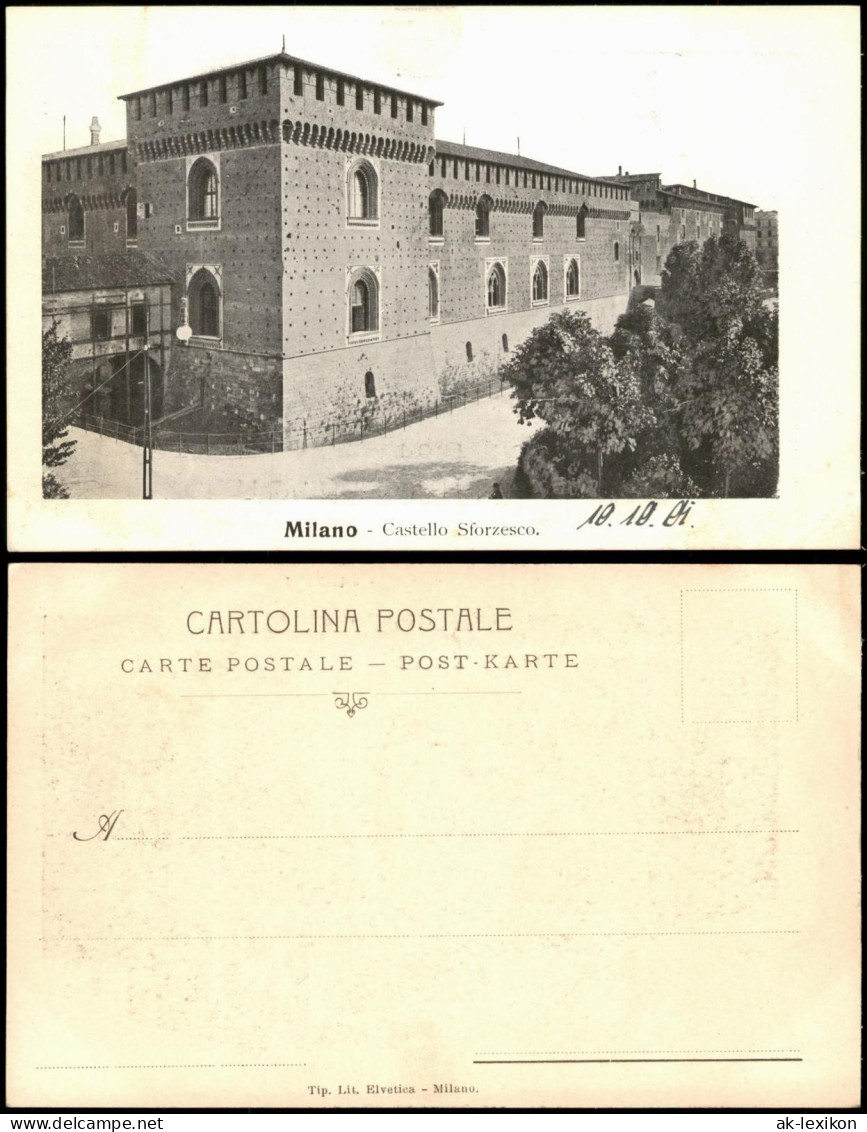Cartolina Mailand Milano Castello Sforzesco. 1904