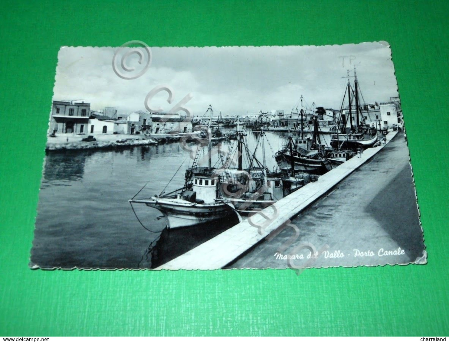 Cartolina Mazara del Vallo - Porto Canale 1954