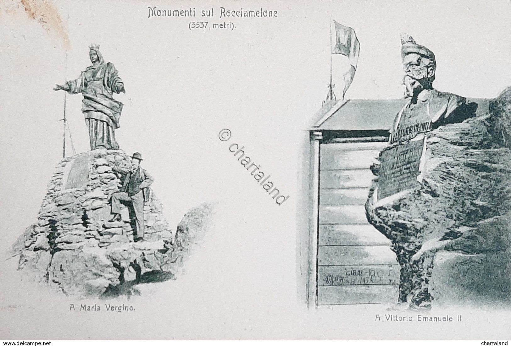 Cartolina Monumenti sul Rocciamelone - 1930