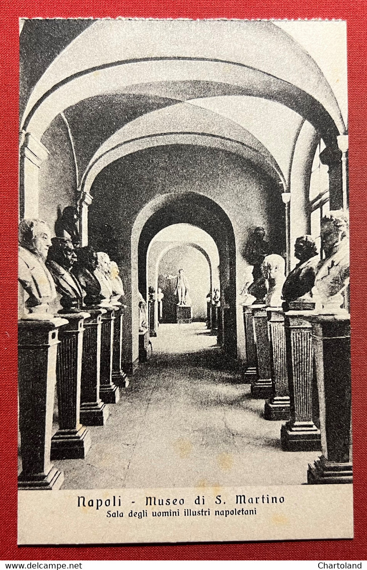 Cartolina - Napoli - Museo di S. Martino - Sala degli Uomini illustri 1910 ca.