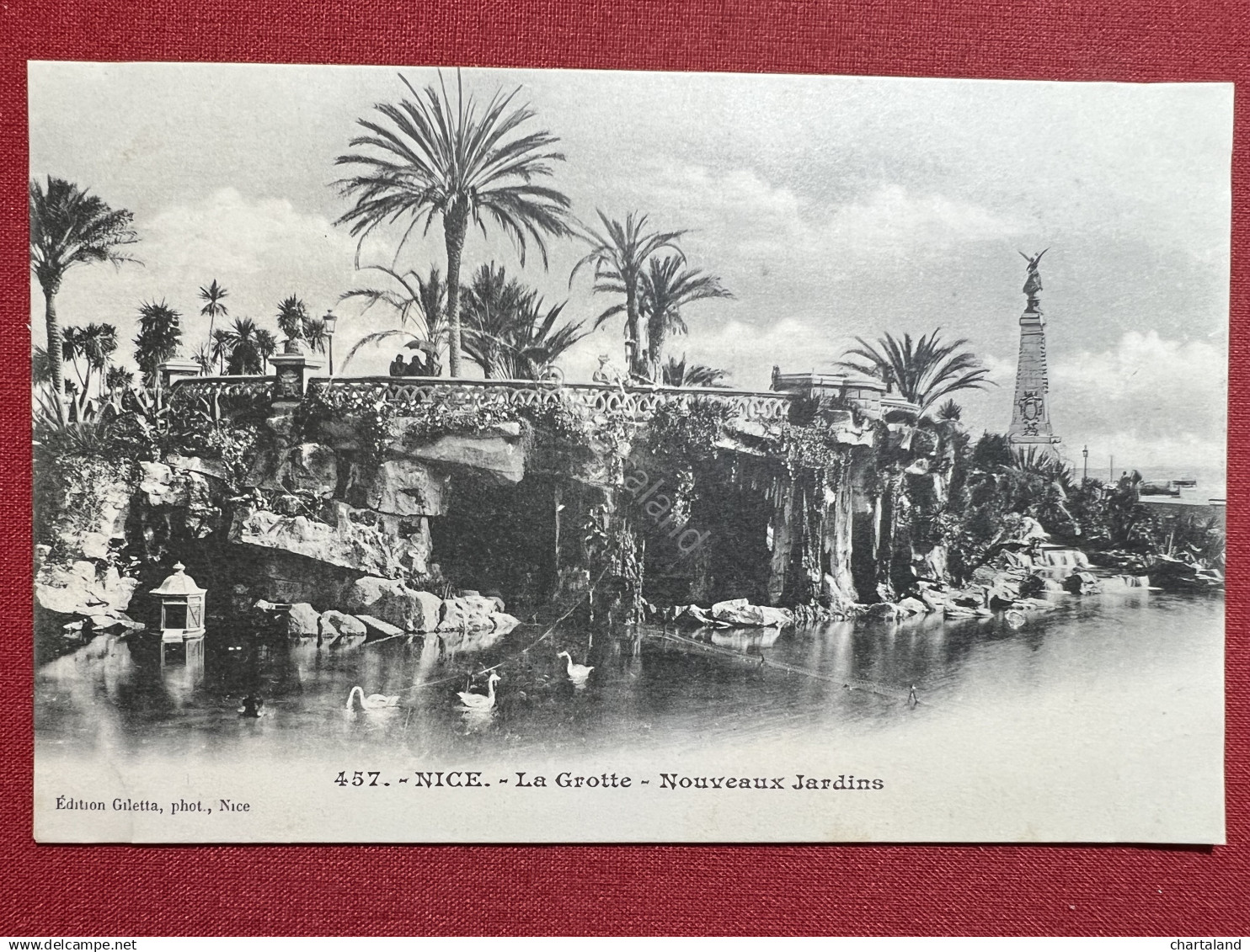 Cartolina - Nice - La Grotte - Nouveaux Jardins - 1910 ca.