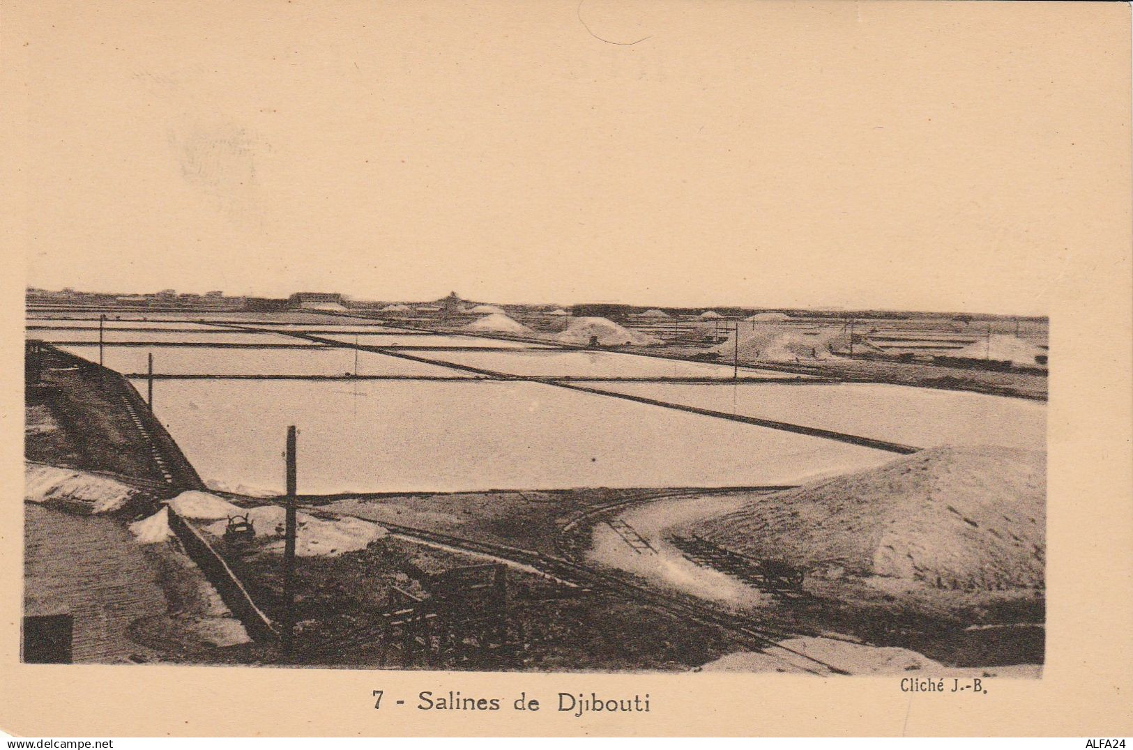 CARTOLINA NON VIAGGIATA PRIMI 900 SALINE DJIBOUTI -OCCUPAZIONE FRANCESE (CT587