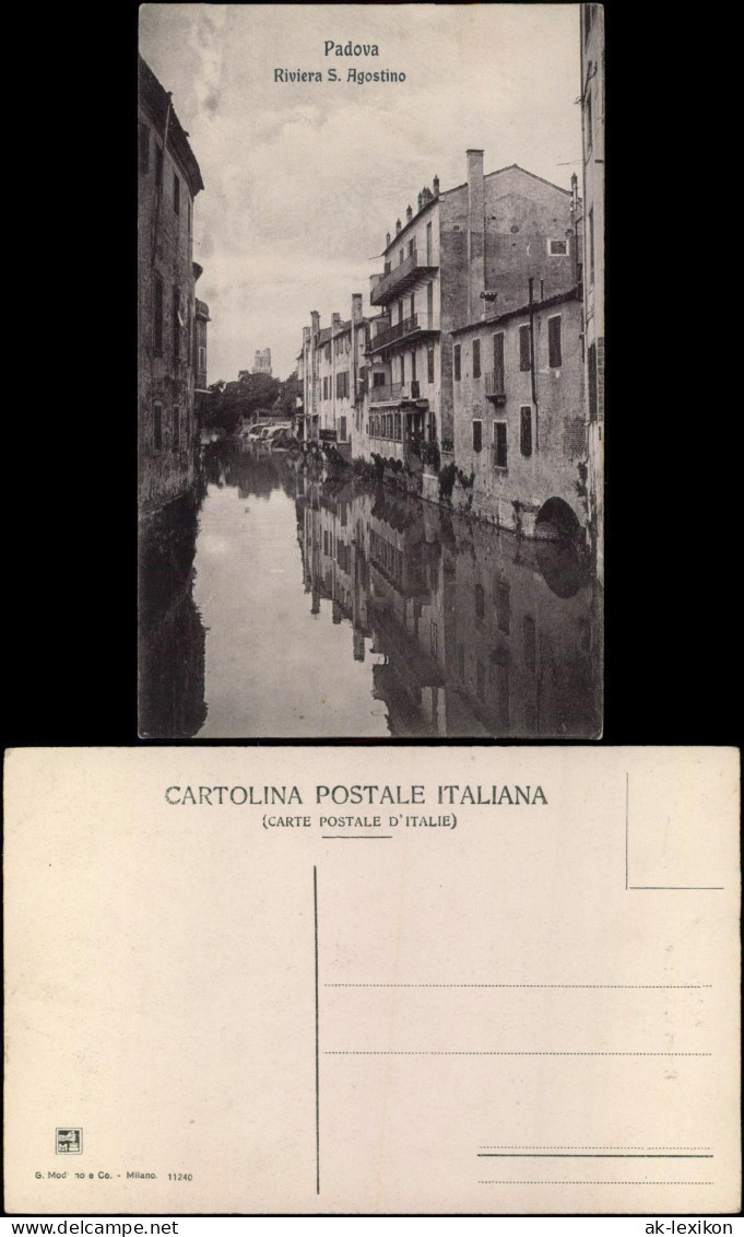 Cartolina Padua Padova Riviera S. Agostino 1917
