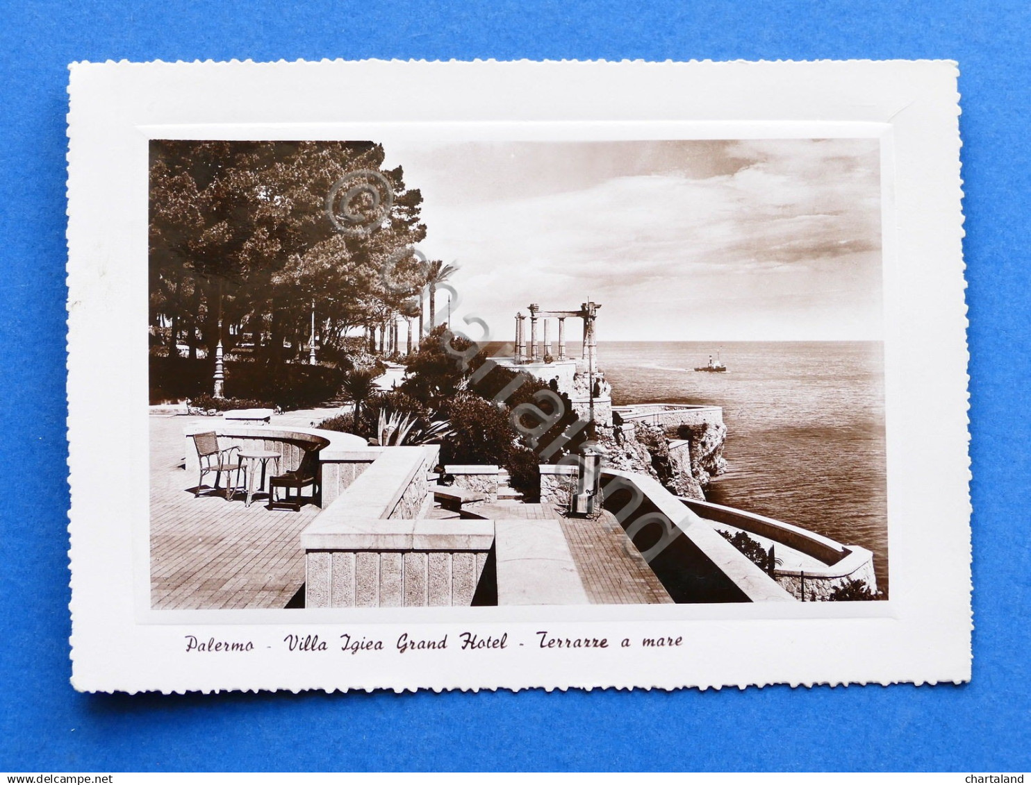 Cartolina Palermo - Villa Igiea Grand Hotel - Terrazze a mare - 1950