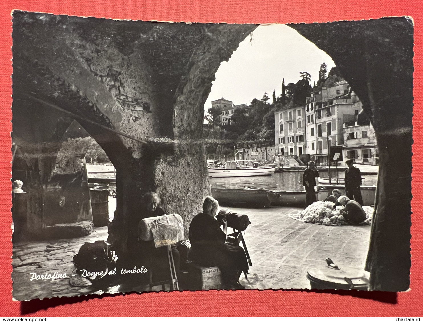 Cartolina - Portofino ( Genova ) - Donne al tombolo - 1950 ca.